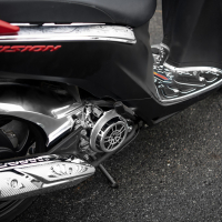 Đổ kiểu ốp xi inox - carbon cho xe vision  2014 đen 2019