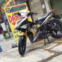 Decal Tem exciter150 vàng đen  độ  the maniac