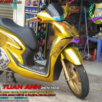 Độ xe sh phiên bản Phúc Xo . Tem crom vàng