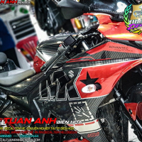 Tem Xe Suzuki GSX R150 Đỏ Đen  MX CARBON