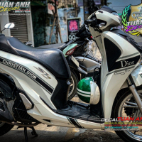 Tem rời Honda sh150 Dior trắng đen cực xịn xò