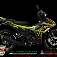 TEM ĐẸP EXCITER 155 NEW  monter xanh đen