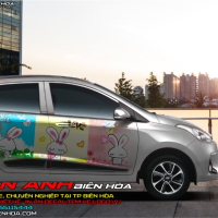 TEM XE HYUNDAI i10 - 3d  hoat hình con thỏ