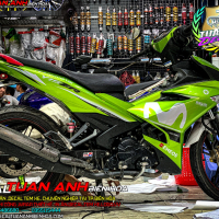 TEM XE EXCITER 150 MOVISTAR XANH BẠC CANDY