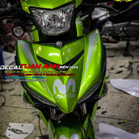 TEM XE EXCITER 150 MOVISTAR XANH BẠC CANDY