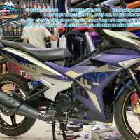 TEM ĐẸP EXCITER 150 xanh bạc zin