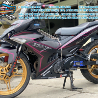 TEM ĐẸP EXCITER 150   chỉ hồng đen nhám