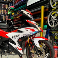 TEM ĐẸP EXCITER 150 shark trắng đỏ