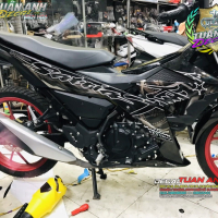 TEM TRUM  satria - raider 150 hayabusa đen bạc