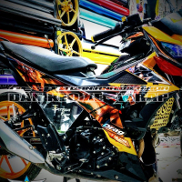 TEM SATRIA  150   KING DRAG đen cam