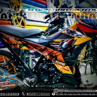 TEM SATRIA  150   KING DRAG đen cam