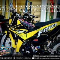 TEM SATRIA RAIDER 150 VÀNG ĐEN