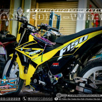 TEM SATRIA RAIDER 150 VÀNG ĐEN