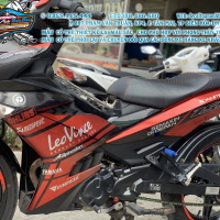 TEM ĐẸP EXCITER 150 leovince đỏ đen