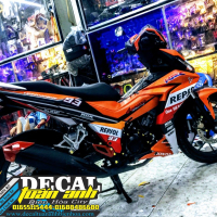 tem xe winner 150 repsol  cam đen tráng