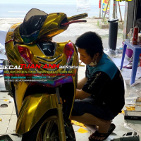 Độ xe sh phiên bản Phúc Xo . Tem crom vàng