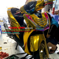 Độ xe sh phiên bản Phúc Xo . Tem crom vàng
