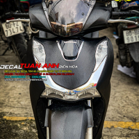 Tem Xe Honda SH Nhôm Xước Màu ĐEN ÁNH ĐIAMON