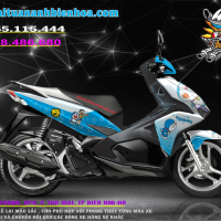 tem xe ARIBLADE 2016-2019 doremon xanh trắng