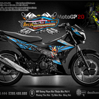 TEM SATRIA  150 snack xanh đen