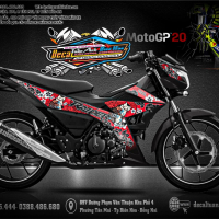 TEM SATRIA  150 mèo đỏ đen