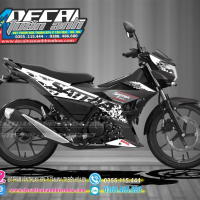 TEM SATRIA  150 zin trắng đen