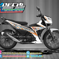TEM SATRIA  150 trắng cam1