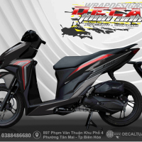 TEM XE VARIO đen chỉ đỏ