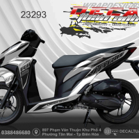 Tem honda vario trắng đen