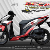 TEM XE VARIO -CLICK THÁI  trắng đỏ