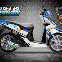 Tem trùm xe Vision 2014 xanh trắng