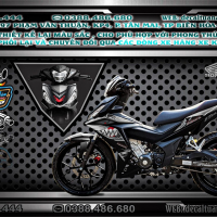 tem xe winner 150 cá mập bạc đen