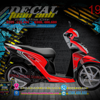 Tem trùm xe Vision 2014 đỏ đen