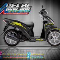 Tem trùm xe Vision 2014 đen chỉ xanh