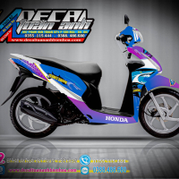 Tem trùm xe Vision 2014 Shark cá mập xanh tím