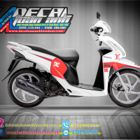 Tem trùm xe Vision 2014 trắng đỏ