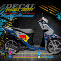 Tem trùm xe Vision 2014 Redbull xanh xám