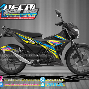 tem-satria-150-den-xanh-vang