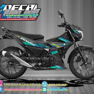 tem-raider-150-xanh-den-zin