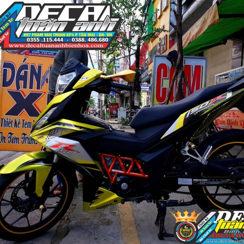 TEM XE WINNER 150 –  THIẾT KẾ R TRÙM VÀNG ĐEN BAC CANDY