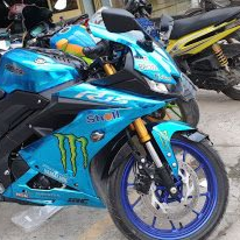 Tem xe Yamaha R15 monster  xanh