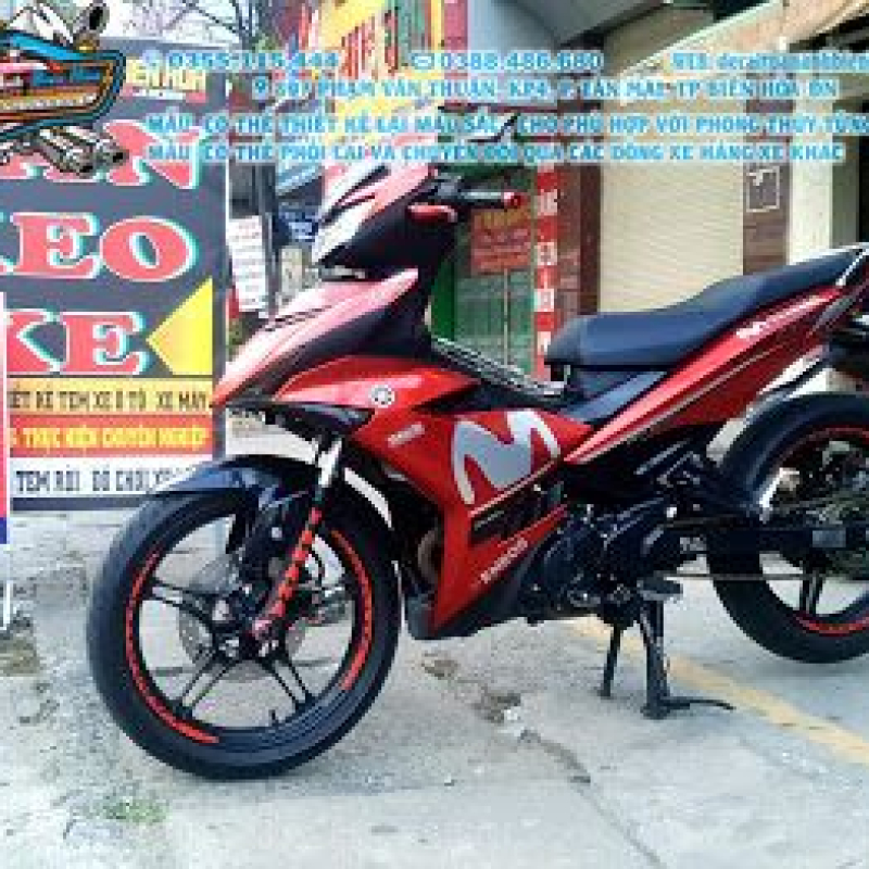 TEM ĐẸP EXCITER 150 movi đỏ trắng