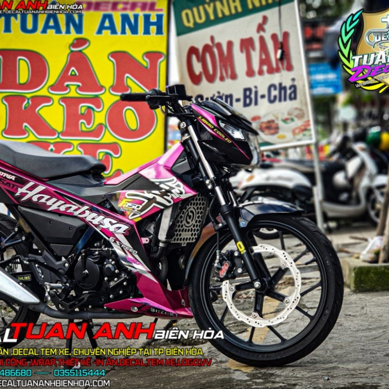 Tem Trùm SAtria Hayabusha HỒng cánh sen