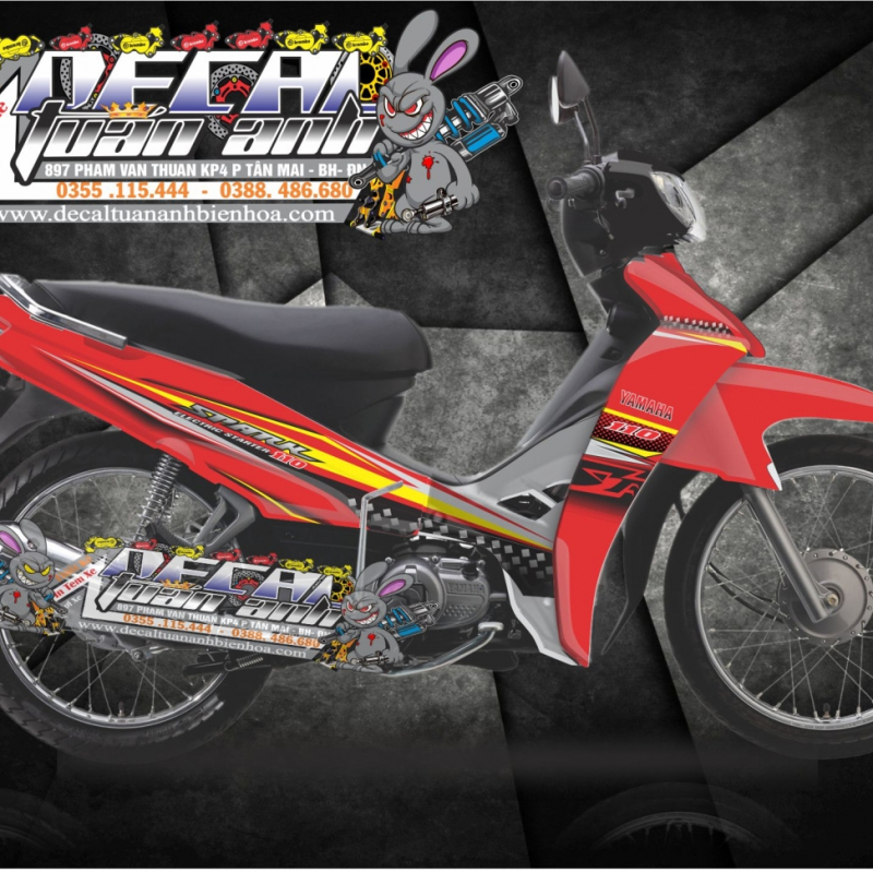 Tem xe sirius spark đỏ đen