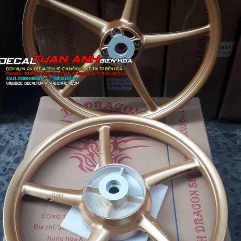 mâm 5 cay racingboy  màu  vàng đồng