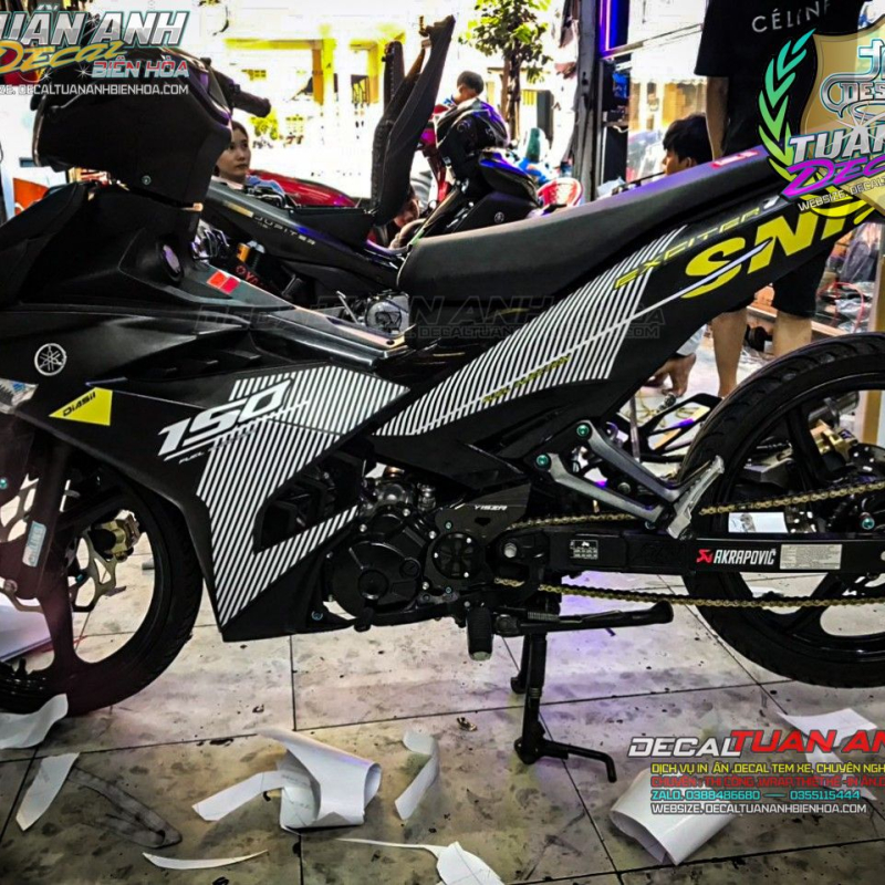 TEM RỜI EXCITER  150 ĐEN TRẮNG SNIPER