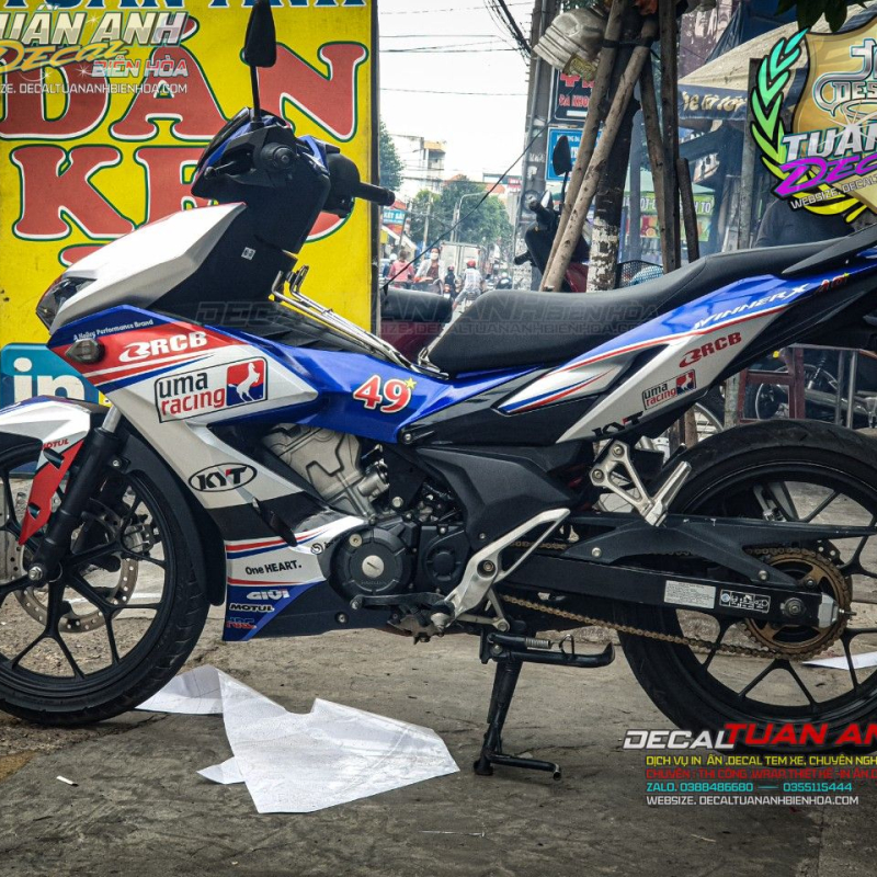 TEM TRÙM  NHÔM BẠC RCB CHO XE HONDAWINNER X 150