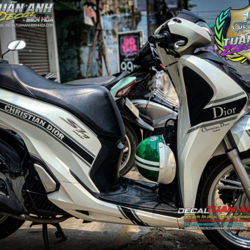 Tem rời Honda sh150 Dior trắng đen cực xịn xò