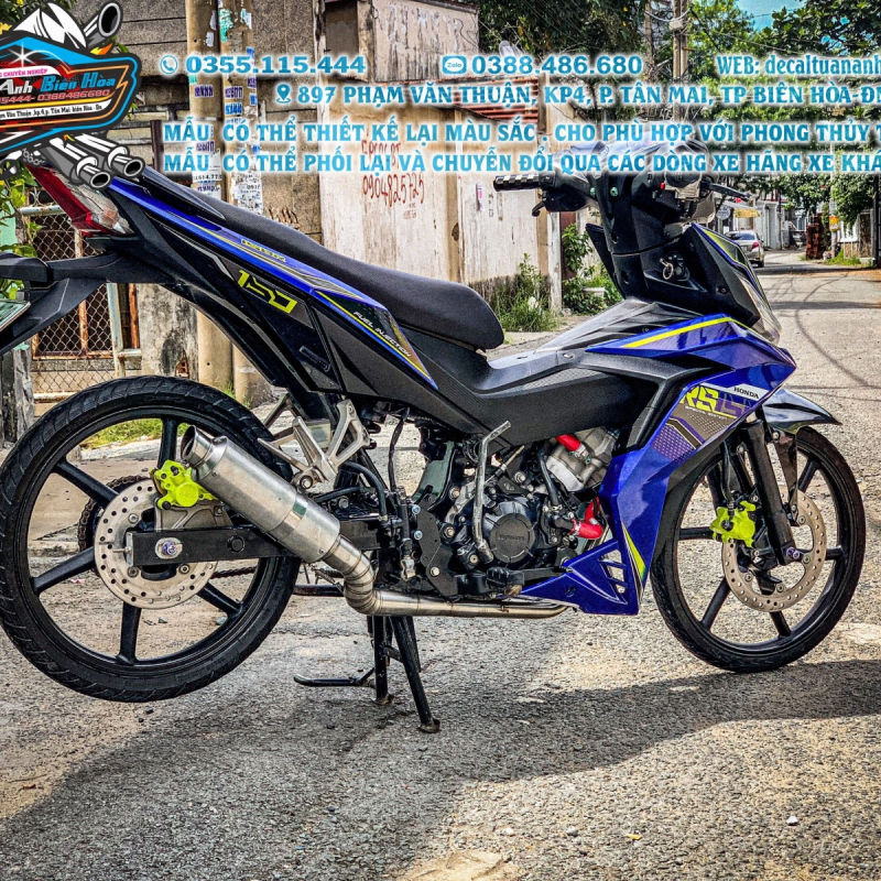 TEM WINNER RS150 XANH GP VER MỚI 2021