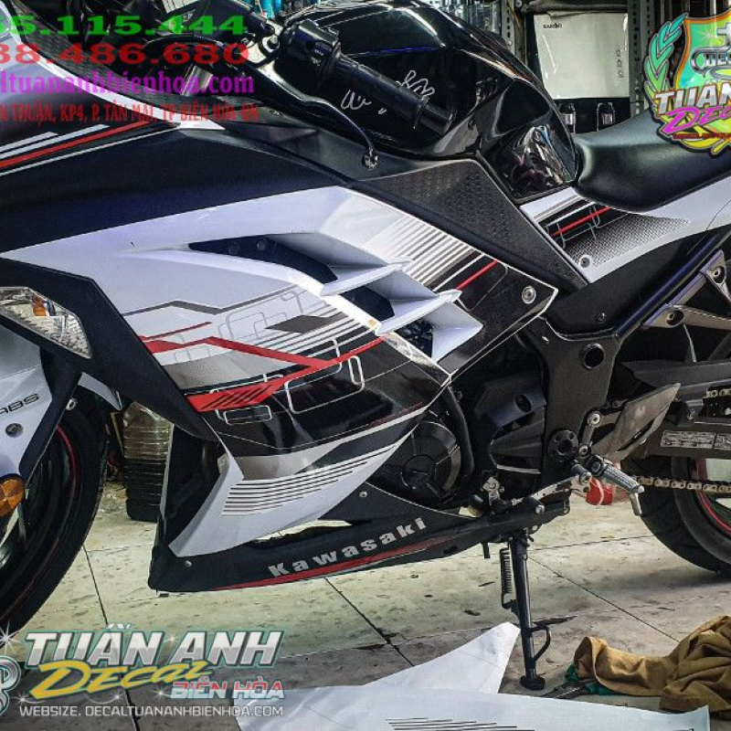 Tem Zin   Ninja 3oo Trắng Đen